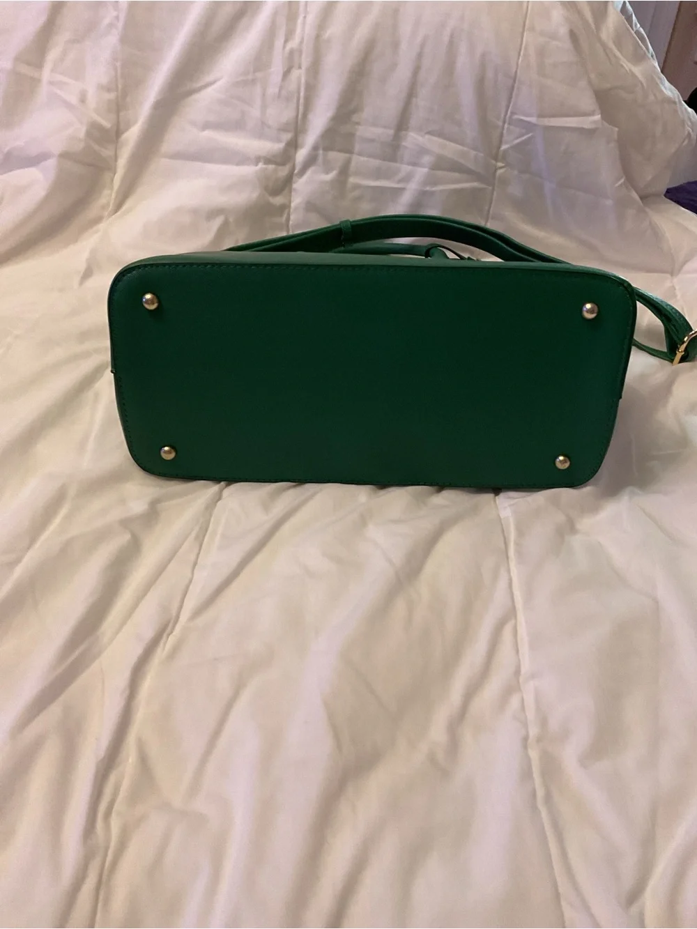 Classic Green Structured Satchel with Top Handles